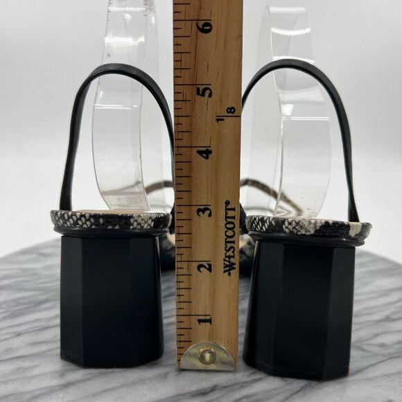 Marc Fisher Sandals Womens 9M Snake Print Leather Strappy Singback Block Heel - Picture 5 of 10